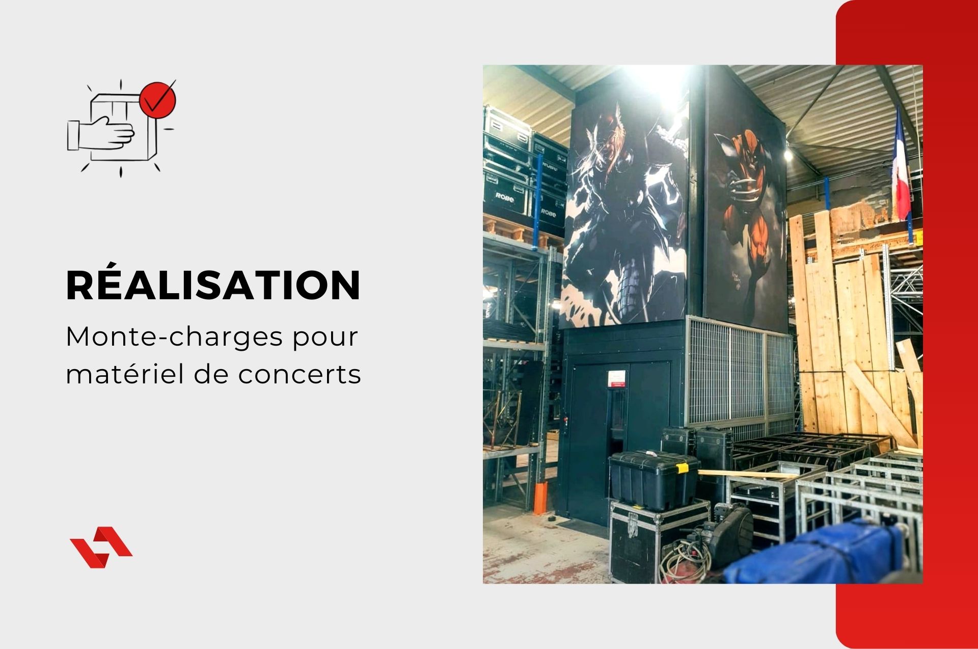 Monte charge pour matériel de concert